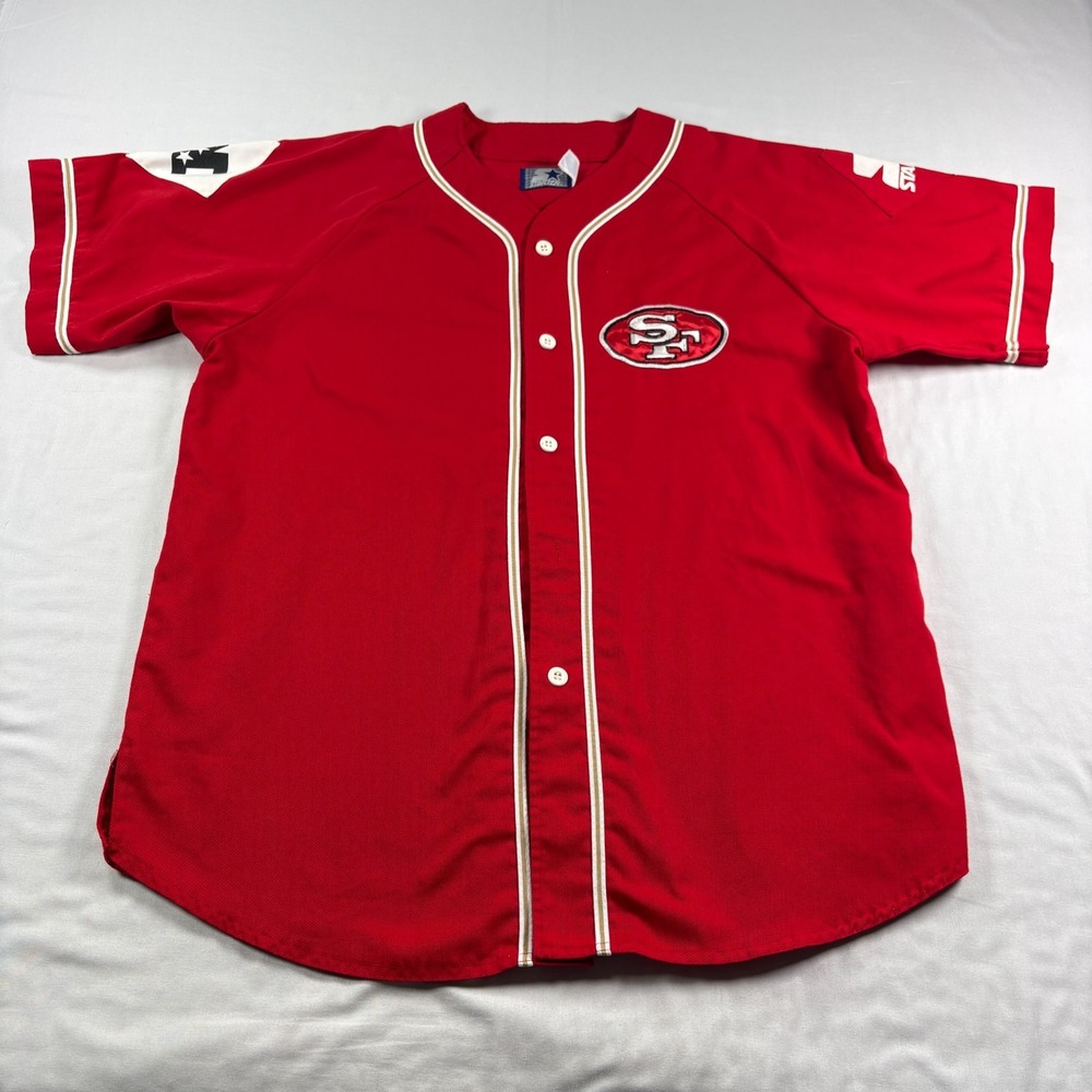 Vintage San Francisco 49ers Starter Jersey Mens L Red Baseball Style 90s NFL